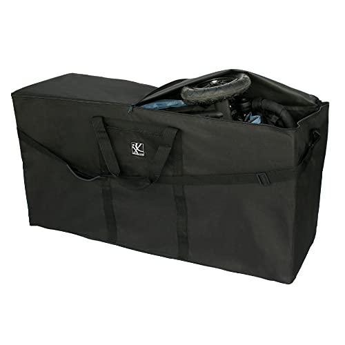 J.L. Childress Standard & Dual Stroller Bag - Travel Bag for Airplane, Fits Most Single & Double Baby Strollers, Airport Accessories for Gate or Baggage Check, Adjustable Strap - X-Large, Unpadded