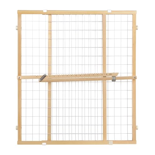 Toddleroo by North States Extra-Wide Wire Mesh Wooden Gate