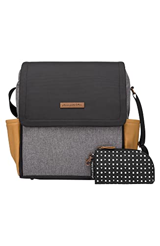 Petunia Pickle Bottom Boxy Backpack | Diaper Bag | Diaper Bag Backpack for Parents | Top-Selling Stylish Baby Bag | Sophisticated and Spacious Backpack for On The Go Moms | Camel/Graphite