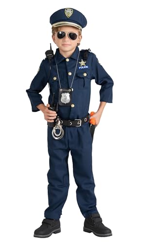 Dress Up America Police Costume for Kids  Realistic Cop Uniform with Shirt, Pants, Hat & Accessories - Halloween Costume