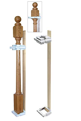 Safety Innovations No Hole Stairway Baby Gate Mounting Kit - Fits Posts from 2 3/4 inches to 3 1/2 inches Wide with Square or Round Tops - No Adhesives On Or Screws in Your Posts, (1-Pack)