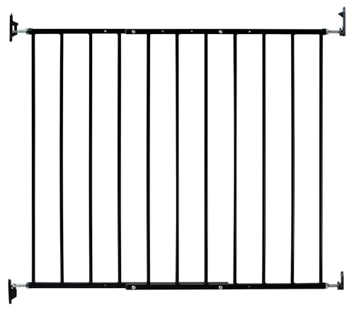 KidCo 24.75-42.5" Safeway Walk Through Baby Gate for Stairs and Doorways | No-Trip Top of Stairs Baby Gate No Bottom Bar | Quick-Release Mounted Hardware for Security and Easy Removal (Black)