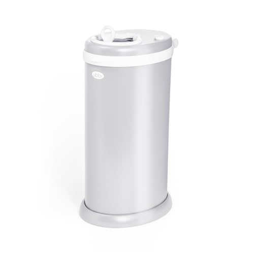 Ubbi Stainless Steel Diaper Pail, Odor Locking, No Special Bag Required, Award-Winning, Registry Must-Have, Gray