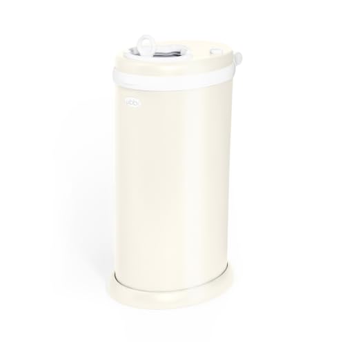 Ubbi Steel Diaper Pail, Odor Locking, No Special Bag Required, Award-Winning, Registry Must-Have, Ivory