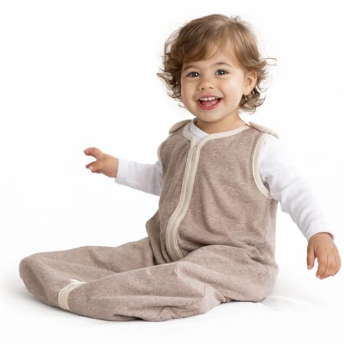 baby deedee 100% Cotton Sleeping Sack, Baby Sleeping Bag Wearable Blanket, Sleep Nest Lite, Infant and Toddler, Mocha Heather, Large (18-36 Months) 427