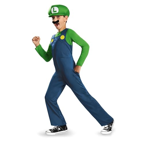 Disguise Nintendo Luigi Costume for Kids, Officially Licensed Super Mario Brothers Boys Costume