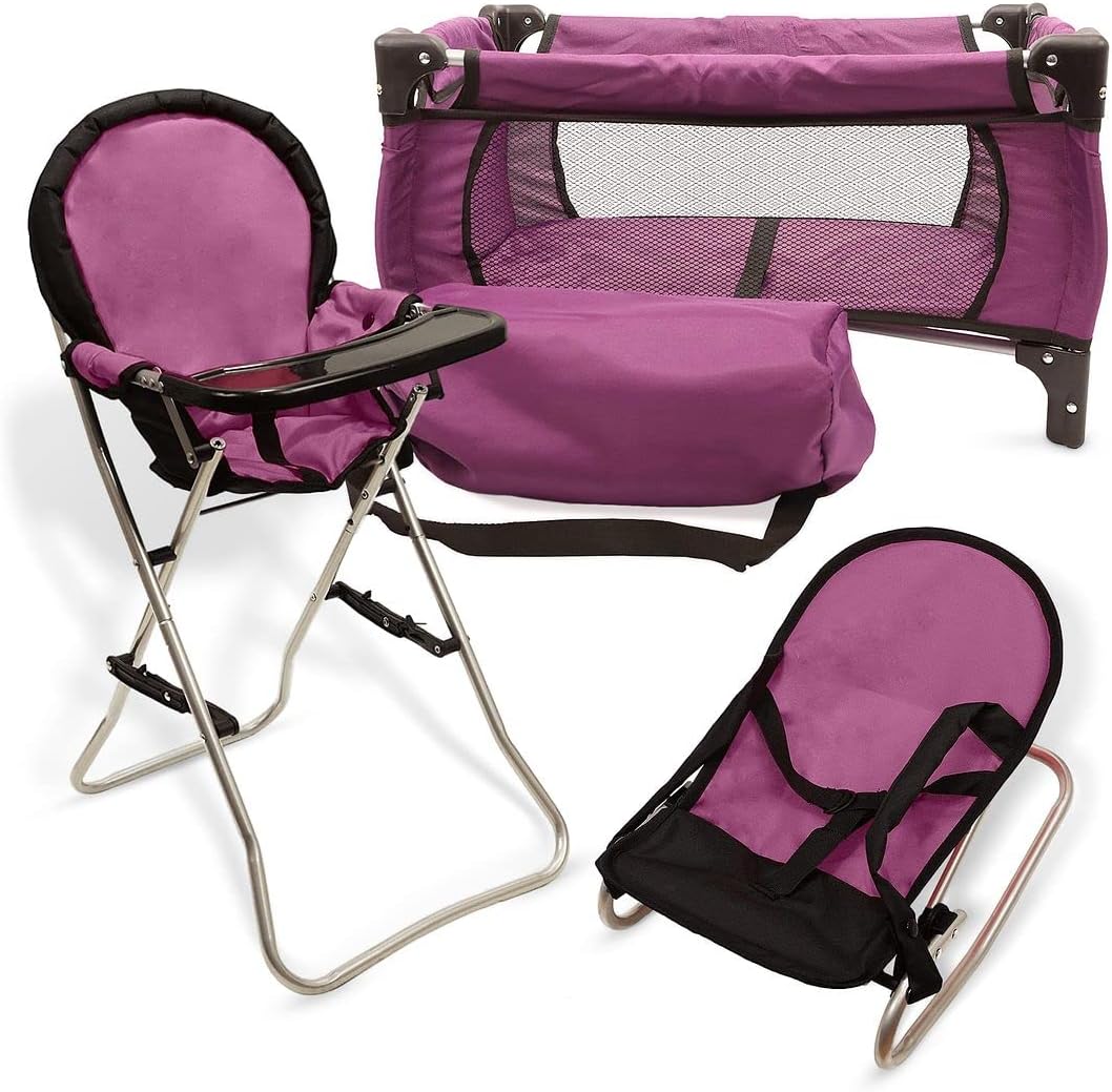 Mommy & Me 3 in 1 Baby Doll Accessories (Purple)