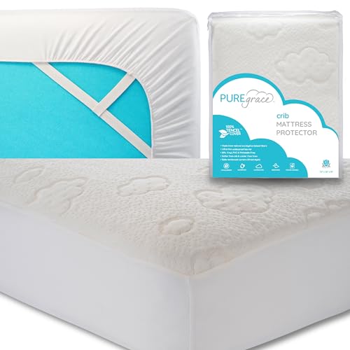 PUREgrace Tencel Mattress Protector (Crib & Toddler)  Waterproof, Noiseless, Breathable Cover with Deep-Pocketed Corners for Cribs and Toddler Mattresses