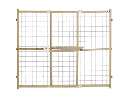 Toddleroo by North States - Quick-Fit Extra-Wide Wire Mesh Wooden Baby Gate: Pressure Mounted Baby Gate for Doorways - Adjustable 29.5 to 50 Inches Wide - 31 Inches Tall