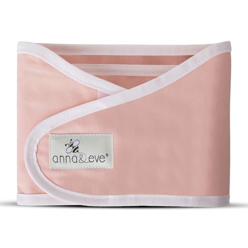 Anna & Eve Baby Swaddle Strap for Newborns and Infants - 100% Cotton, No Overheating - The Original Arms Only - Adjustable Small Size Swaddle, Fits Chest 13.5" to 17" - Pink