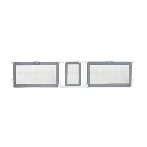 Summer Infant Custom Fit Walk-Thru Extra Wide Pet and Baby Gate, Fits Openings 65 - 87 (2 panels) or 87 - 141 (3 panels), 30 Tall, Install In-between Rooms or Doorways - Grey
