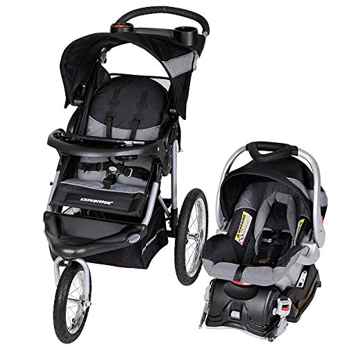 Baby Trend Expedition Jogger Travel System with EZ Flex-Loc Infant Car Seat, Millenium White