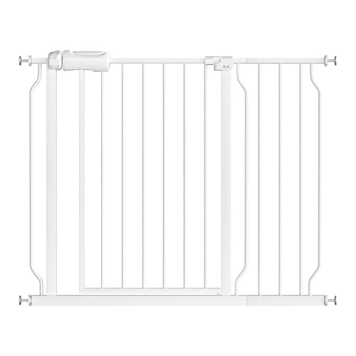 Baby Gate for Doorways Stairs Hallway 38.5 to 43.5 Inch Wide, Walk Through Child Gates with Pressure Mounted Extention Kit, Indoor Safety Child Gates for Kids or Pets