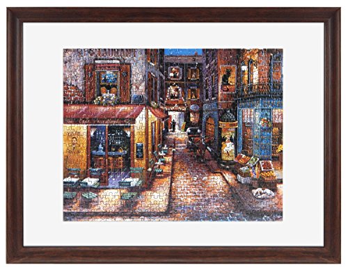 MCS 18x24 Puzzle Frame for Finished Puzzles, Walnut Woodgrain Vertical & Horizontal Wall-Mounted Large Picture Display for Preservation (1-Pack)