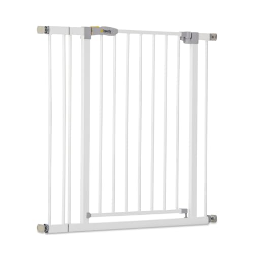 Hauck Open N Stop Pressure Fit Baby & Pet Safety Gate w/ 3.5" Extension, Accommodates 33 to 35" Wide Home Doorway, Stairway, or Hallway, White