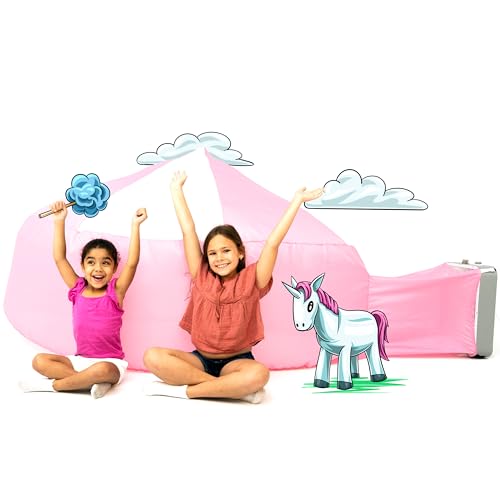 The Original Patented AirFort - Build A Fort in 30 Seconds, Inflatable Fort for Kids, Play Tent for 3-14 Years, A Playhouse Where Imagination Runs Wild, Fan not Included (Pretty in Pink)