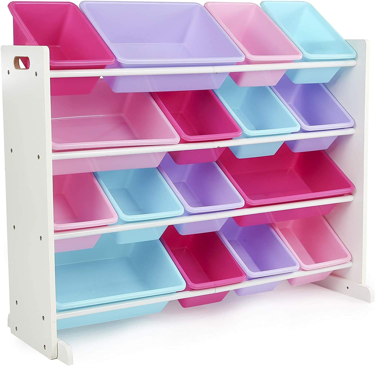 Humble Crew Supersized Toy Storage Organizer with 16 Removable Bins, White/Blue/Pink/Purple  Large Toy Storage for Toddlers Ideal for Kids' Rooms, Playrooms, and Nurseries - Modern Toy Bins for Kids