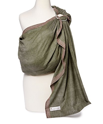Hip Baby Wrap Ring Sling Baby Carrier for Infants and Toddlers - Beautiful, 100% Soft Cotton Baby Wraps Carrier for Babies 8-35 lbs - Perfect Baby Shower Gifts Moms and Dads - Nursing Cover (Olive)