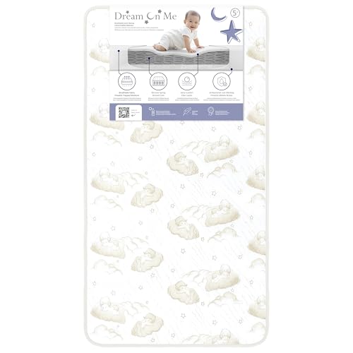 Dream On Me Twilight 5 2-in-1 Breathable Spring Coil Crib & Toddler Mattress  Firm Infant Side & Plush Toddler Side, Reversible Design, Waterproof Vinyl Cover, GREENGUARD Gold & JPMA Certified