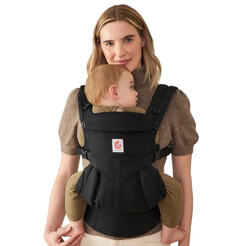 Ergobaby Omni Classic Baby Carrier Newborn to Toddler - Breathable Baby Carriers for Summer - All-Position Carrier with Lumbar Support (7-45 Pounds), Cotton, Pure Black