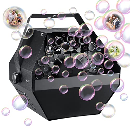 Theefun Bubble Machine: 750ML Metal Automatic Bubble Maker for Toddlers and Kids, Portable Professional Bubble Blower Operated by Plug-in Bubble Toys for Parties Weddings Indoor and Outdoor Use