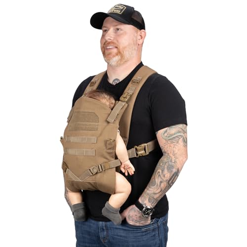 Tactical Baby Gear Tactical Baby Carrier for Dads  Ergonomic, Hip Healthy & Comfortable for Infants and Toddlers (833 lbs) (Coyote Brown)