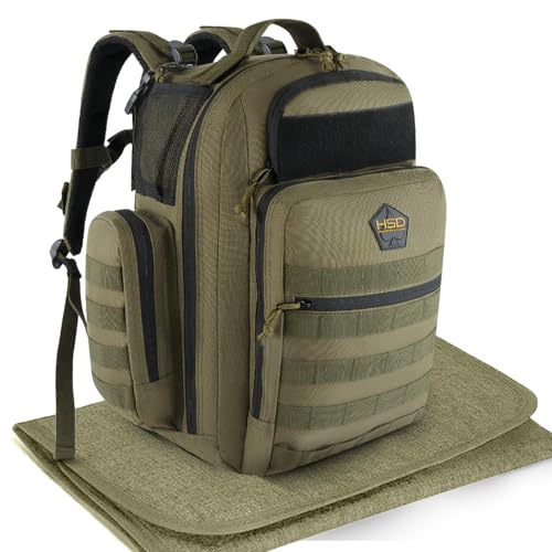HighSpeedDaddy - Baby Diaper Backpack, Military-Grade, Waterproof, Compact Baby Travel Bag with Diaper Changing Mat