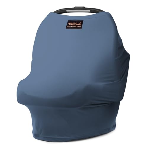 Milk Snob Original 5-in-1 Luxe Cover in Ocean Blue - Added Privacy for Breastfeeding, Baby Car Seat, Carrier, Stroller, High Chair, Shopping Cart, Lounger Canopy, Newborn Essentials, Nursing Top