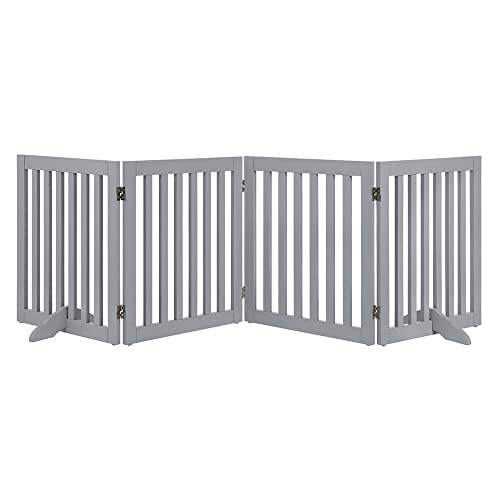 unipaws 24" H Free Standing Pet Gate (Grey)