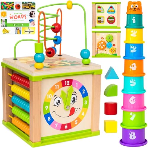 Toyventive Wooden Activity Cube