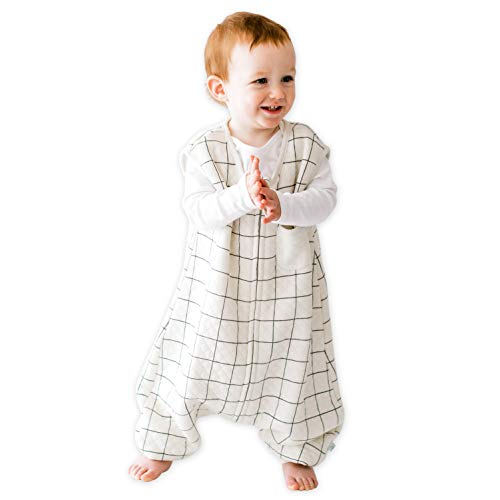 Tealbee Dreamsuit Toddler Sleep Sack with Feet  Walker Sleep Bag with Legs, Rayon made from Bamboo, Summer 0.8 TOG, 2-Way Zipper, 2T-3T - Checkered