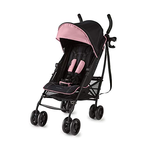 Summer Infant 3Dlite+ Convenience Stroller, Pink/Matte Black  Lightweight Umbrella Stroller with Oversized Canopy, Extra-Large Storage and Compact Fold