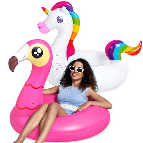 JOYIN Flamingo Unicorn Pool Float (2-Pack)