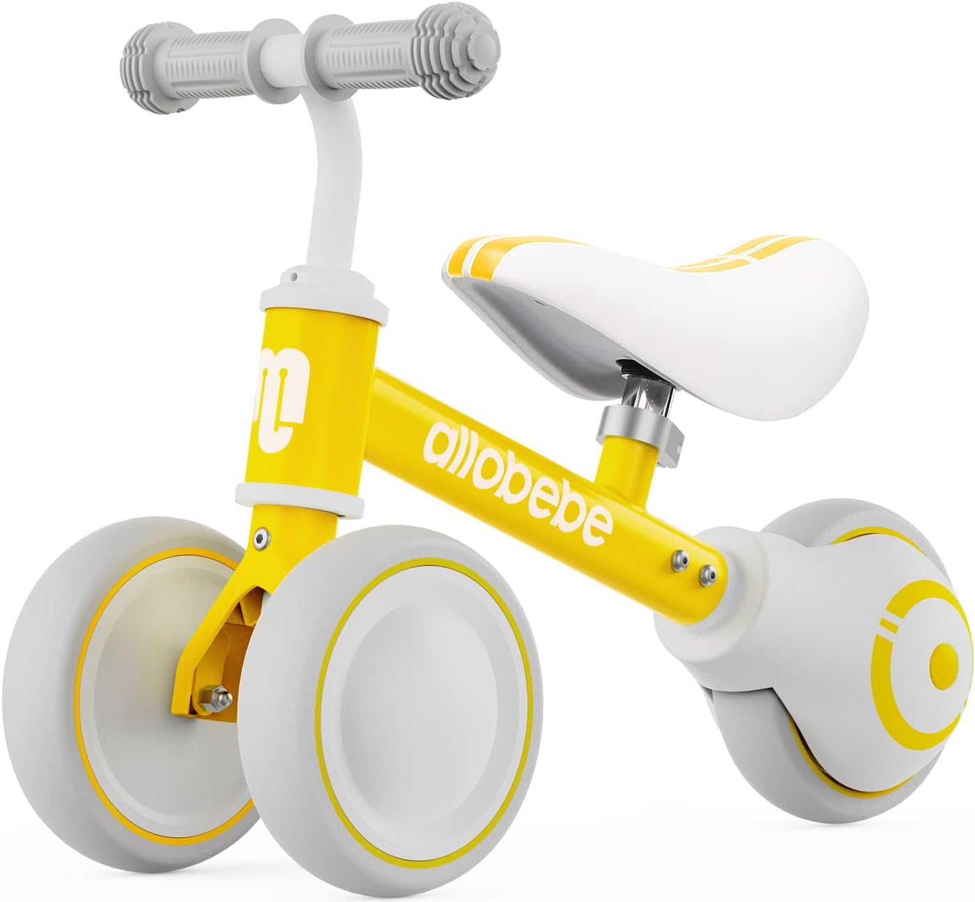allobebe Baby Balance Bike, Cute Toddler Bikes 12-36 Months Gifts for 1 Year Old Girl Bike to Train Baby from Standing to Running with Adjustable Seat Silent & Soft 3 Wheels