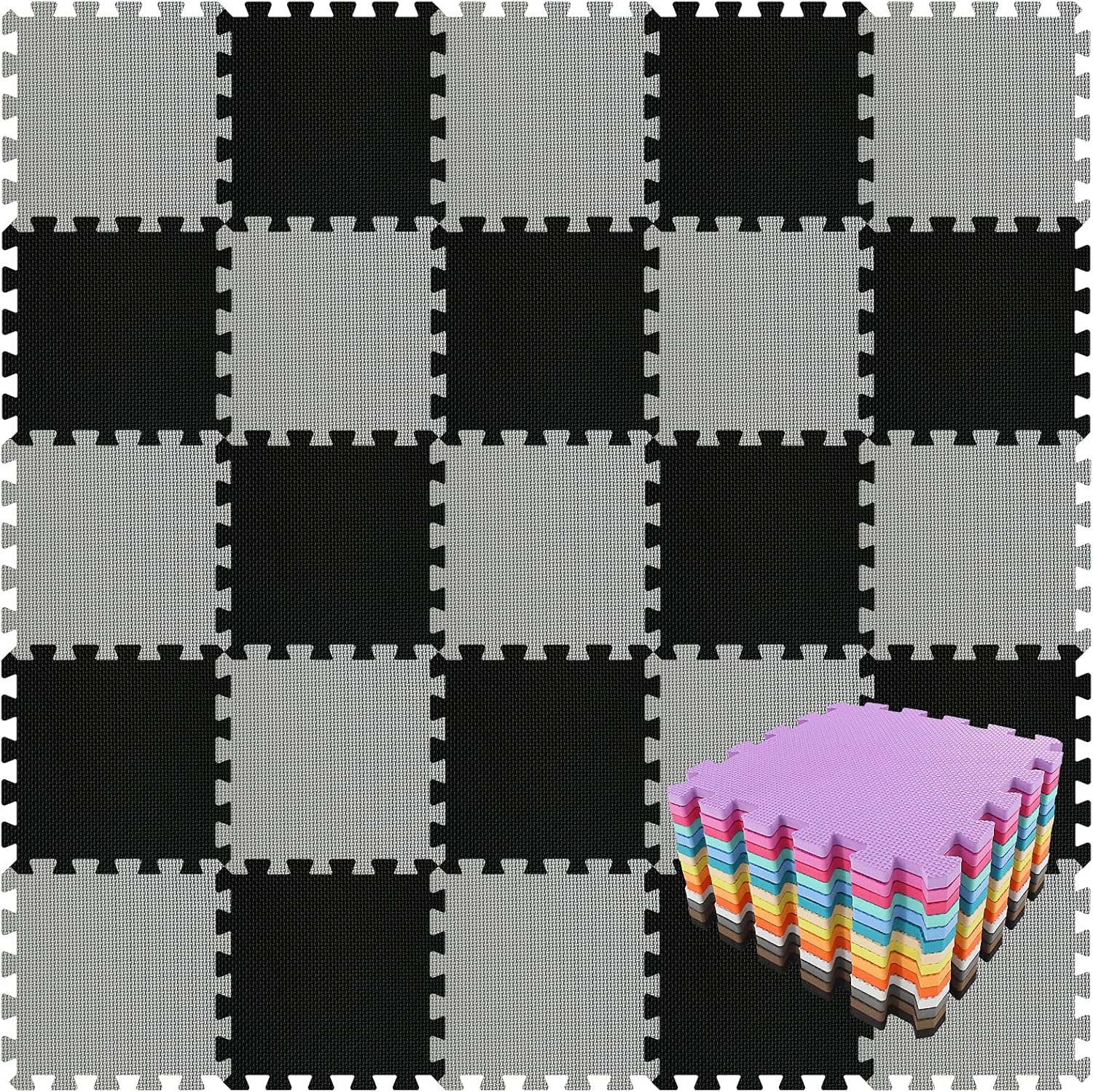 qqpp EVA Rubber 18 Tiles (Black/Gray)