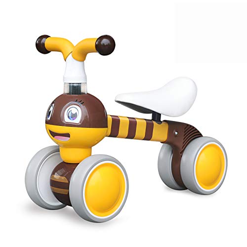 YGJT Baby Balance Bike Toys for 1 Year Old Boys Girls, 10-36 Months Toddler Bike, Non-Pedal 4 Silent Wheels Riding Toys Indoor Outdoor, First Birthday Gifts, Kids Pre-School First Bike Bee