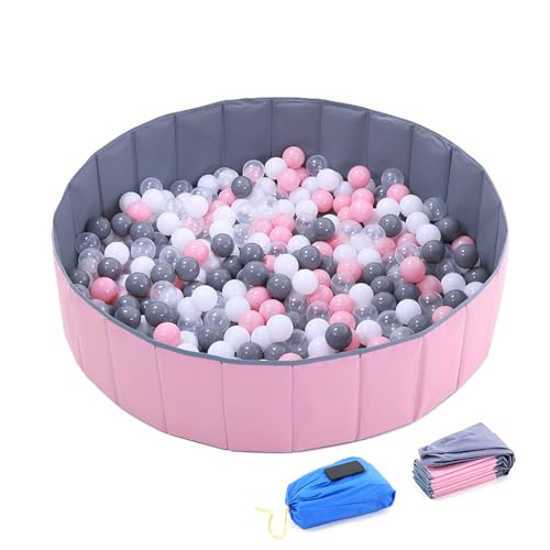 4 Feet Ball Pit for Kids/Baby Play Yard/Playpen/Fence, Folding Portable, No Need to Inflate, More Than 12 Sq.ft Play Space, Two Colors