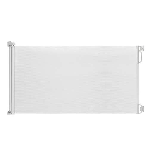 EasyBaby Extra Wide Retractable Baby Gate, 33" Tall, Extends up to 71" Wide, White/Child Safety Baby Gates, Pet Retractable Gates for Stairs, Doorways, Hallways, Indoor and Outdoor