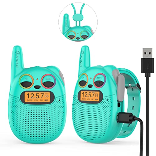Qniglo Walkie Talkies for Kids Rechargeable, Christmas Birthday Gifts for Boys Age 3-12, Long Range Kids Walkie Talkies with FM Radio