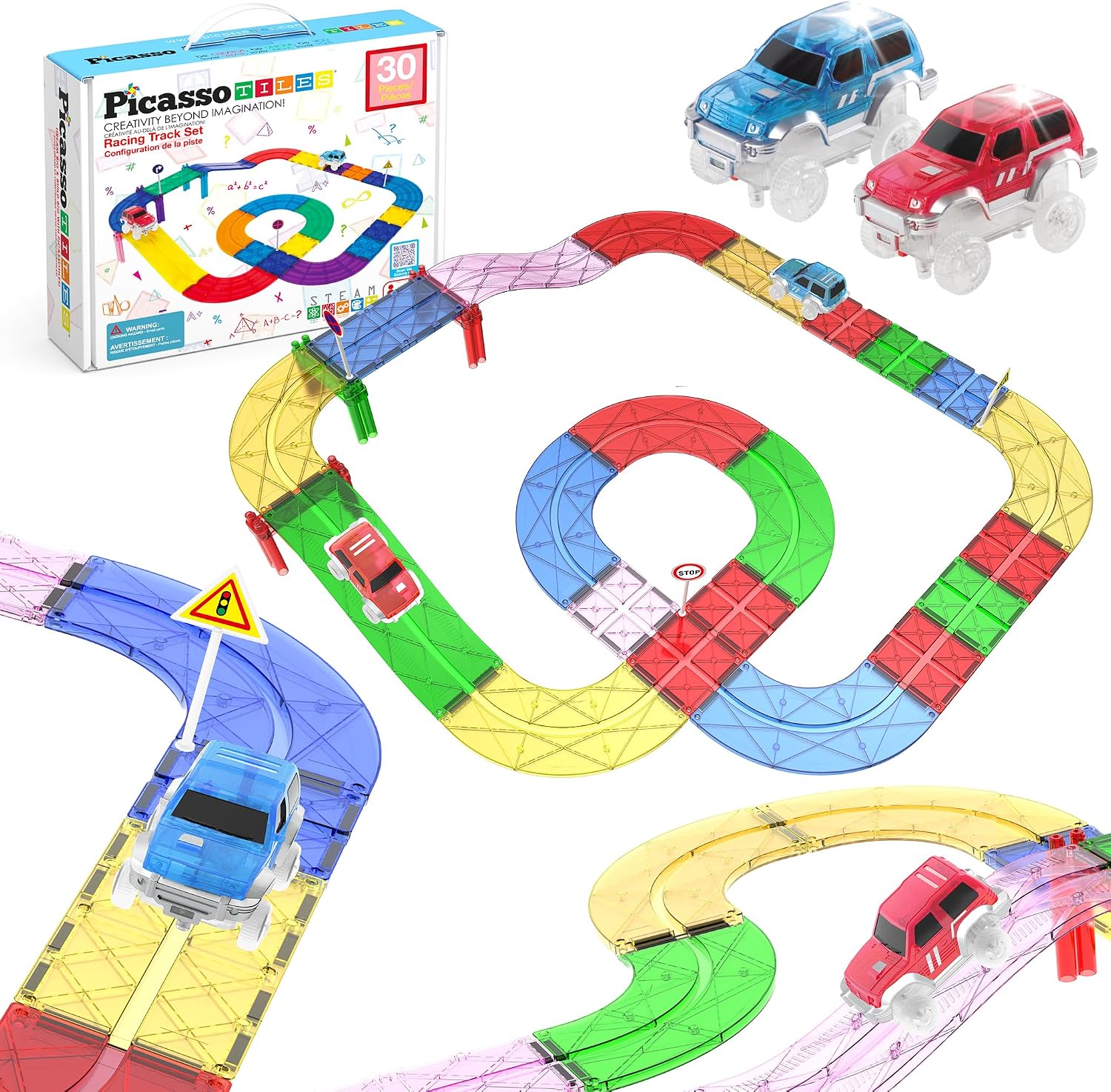 PicassoTiles Race Track 30-piece