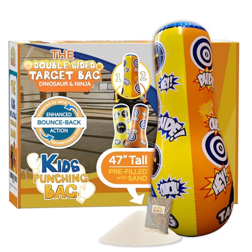 INFLATABLE DUDES Target Bags -Kids Punching Bag | Already Filled with Sand| Bop Bag | Premium Inflatable Toy | Punching Bag for Kids | Enhanced Bounce-Back Action! | Indoor Outdoor -Party Games