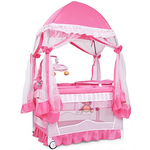 BABY JOY 4 in 1 Pack and Play with Canopy