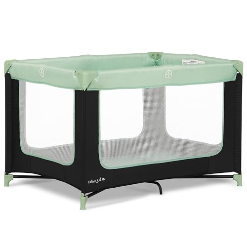 Dream On Me Zodiak Portable Playard in Mint, Lightweight, Packable and Easy Setup Baby Playard, Breathable Mesh Sides and Soft Fabric - Comes with a Removable Padded Mat