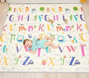 Baby Play MAT: Foldable, Padded Floor Mat for Crawling, Playing, and Toddler Playroom | Baby Care Foam Mat | Extra-Large Floor Mats for Kids | Playpen mat for Babies and Toddlers | Tapete para Bebes