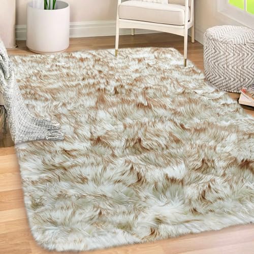 Gorilla Grip Fluffy Faux Fur Rug 3x5