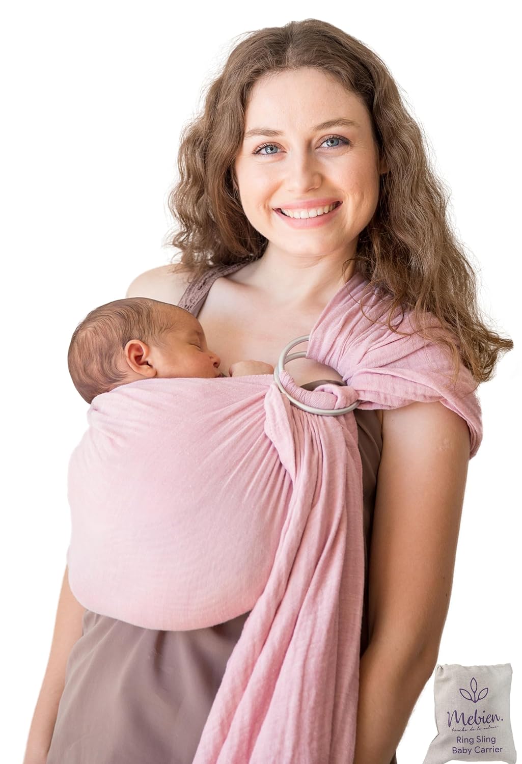 Baby Carrier Sling  Breathable 100% Cotton Wrap for Infant Support, Rose Sling Ring  Adjustable Muslin Fabric, Baby Carrier Newborn to Toddler  Soft Chest Hold for Travel