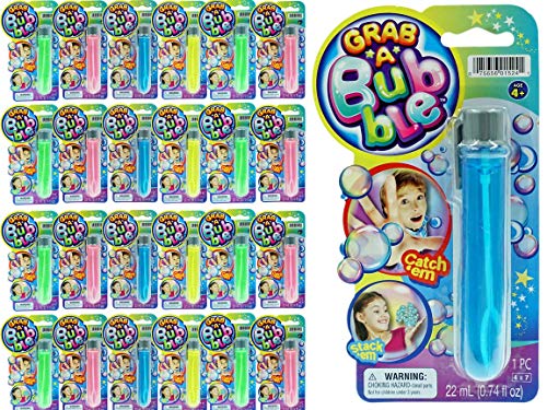 JA-RU Grab a Bubble Touchable Mini Bubble Wands (24 Mini Bubbles Assorted) Small Bubble Tube for Kids. Outdoor Summer Toys Bulk Party Favors Birthday Gifts Giveaways. 1524-24p