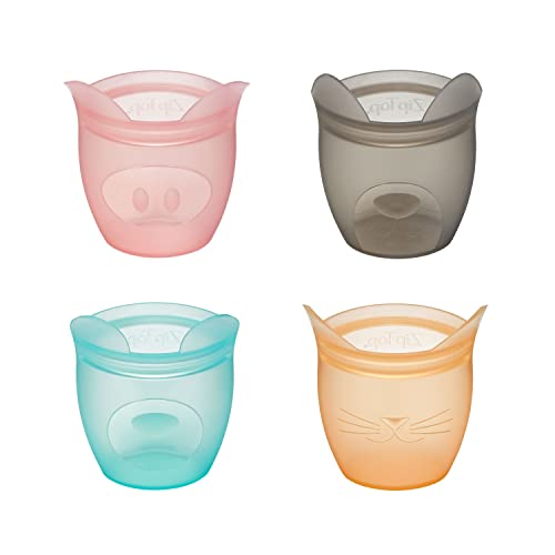 Zip Top Reusable Silicone Snack Containers (Set of 4)