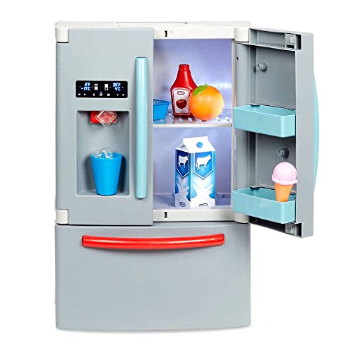 Little Tikes First Fridge Refrigerator with Ice Dispenser Pretend Play Appliance for Kids, Play Kitchen Set with Playset Accessories Unique Toy Multi-Color, 15.8 Wide x 11.5 deep x 23 Tall