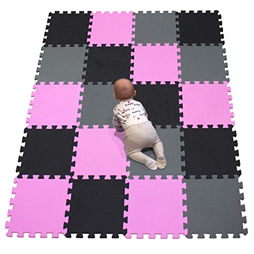YIMINYUER 20 Tiles (30cm30cm1cm Each Tile) Baby Soft Puzzle Play Mats, Kids Thick EVA Foam Floor, Toddlers & Children's Soft Interlocking Mat R03R04R12G301020
